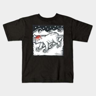 Polar Bear on Snowshoes Kids T-Shirt